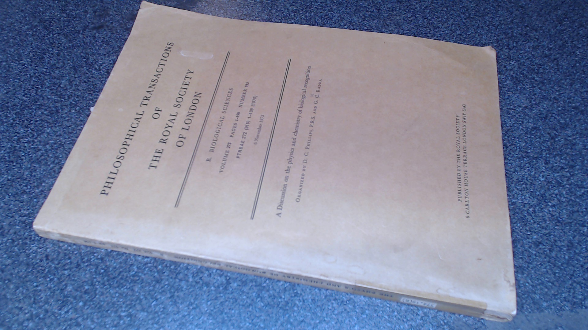 Philosophical Transactions of The Royal Society of London - B. Bi | eBay